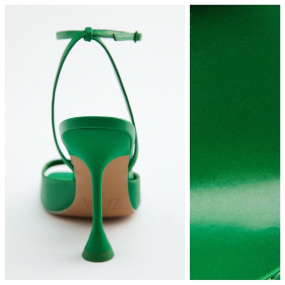 NWT. Zara Green Heeled Sandals. Size 7,5 - Picture 4 of 9